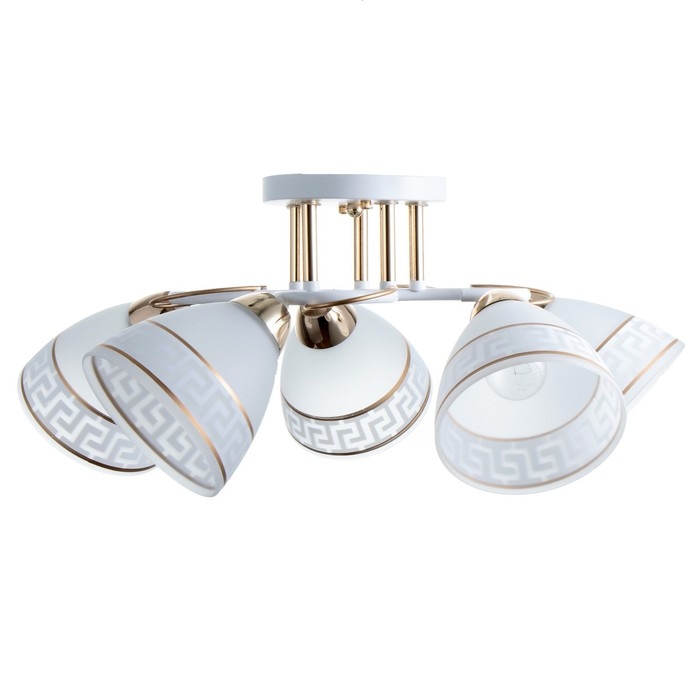 Люстра Люстра "Асфея" 5хЕ27 40Вт бело-золотой 50х50х24 см BayerLux