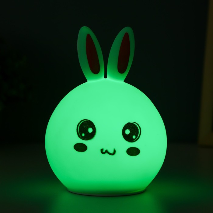 Ночник силикон  Ночник силикон "Антистресс Мякиш Зайчонок" 4хLED USB 16х11х10,5 см