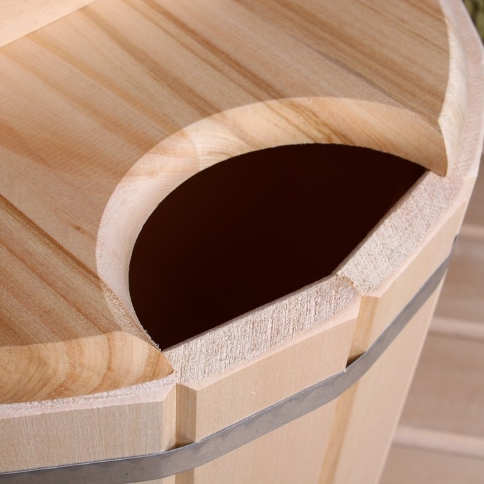 Запарник-ведро из липы, 12 л, пластиковая вставка, с крышкой Запарник-ведро из липы, 12 л, пластиковая вставка, с крышкой