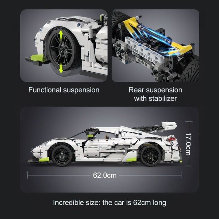 Конструктор Техно «Спорткар», 4346 деталей, масштаб 1:8 Конструктор Техно «Спорткар», 4346 деталей, масштаб 1:8