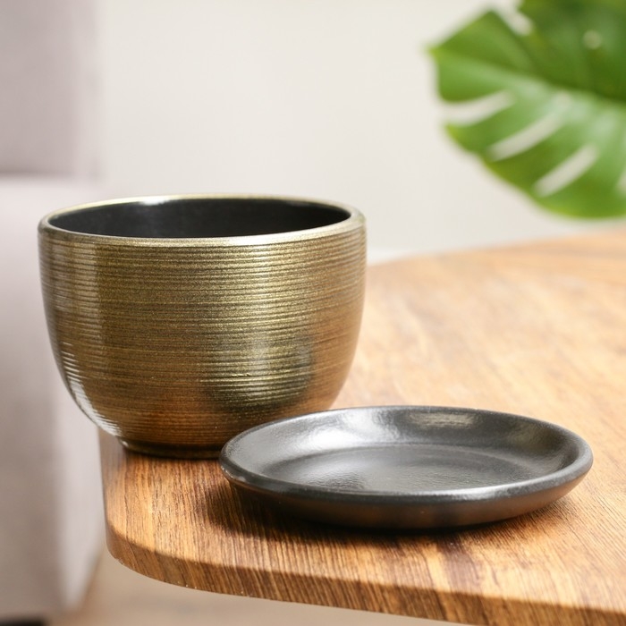 Горшок цветочный Горшок цветочный "Изысканность" коричневый, 0,5 л