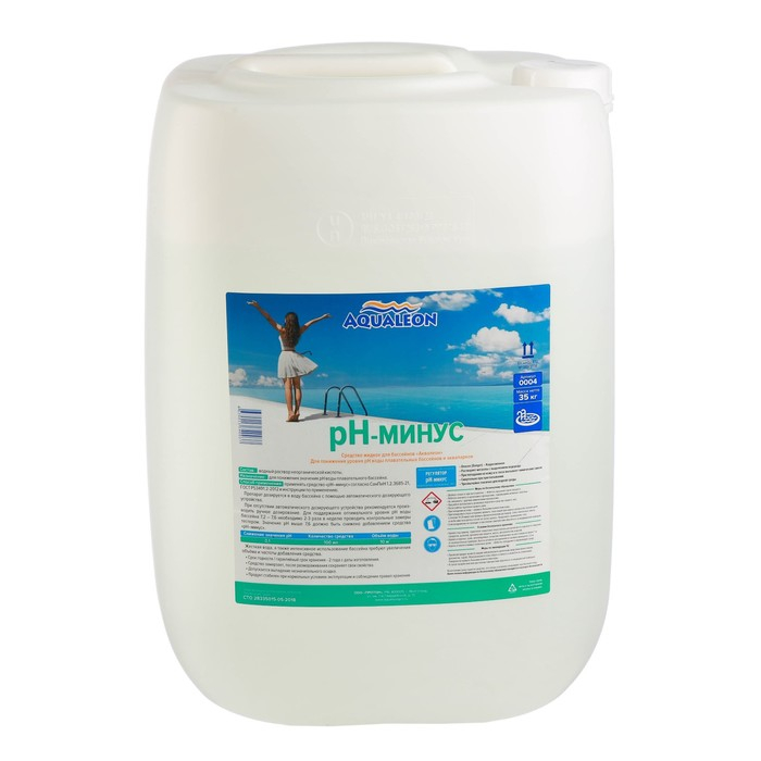 Регулятор pH-минус Aqualeon жидкое средство, 30 л (35 кг) Регулятор pH-минус Aqualeon жидкое средство, 30 л (35 кг)
