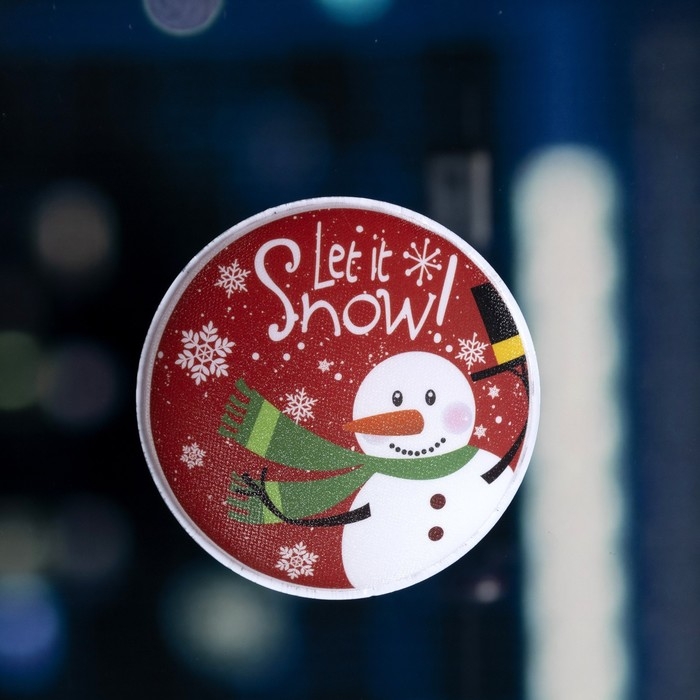 Светодиодная игрушка на липучке «Снеговик» 13 см, батарейки LR44х3 (в комплекте), свечение мульти Светодиодная игрушка на липучке «Снеговик» 13 см, батарейки LR44х3 (в комплекте), свечение мульти