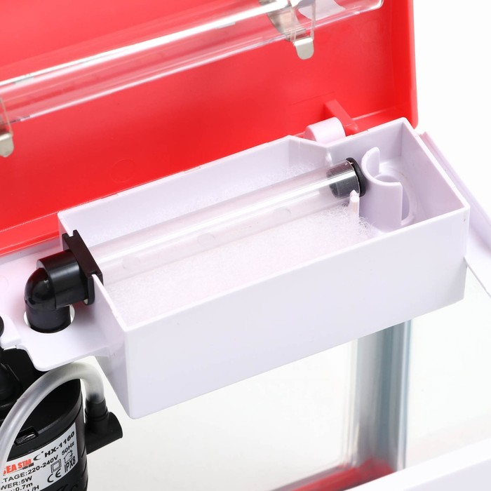 Аквариум SeaStar HX-180F в комплекте: LED-лампа, фильтр, 3,5 л, красный Аквариум SeaStar HX-180F в комплекте: LED-лампа, фильтр, 3,5 л, красный