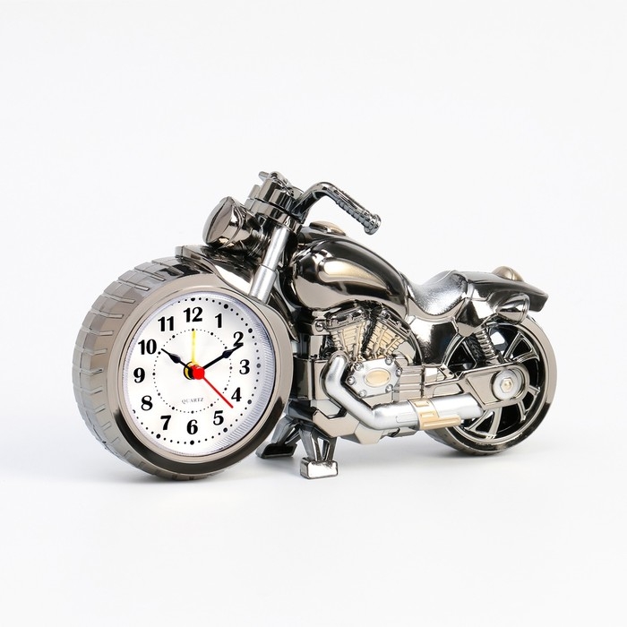Часы - будильник настольные Часы - будильник настольные "Ретро мотоцикл", дискретный ход, d-6.5 см, 21 x 13 см, АА