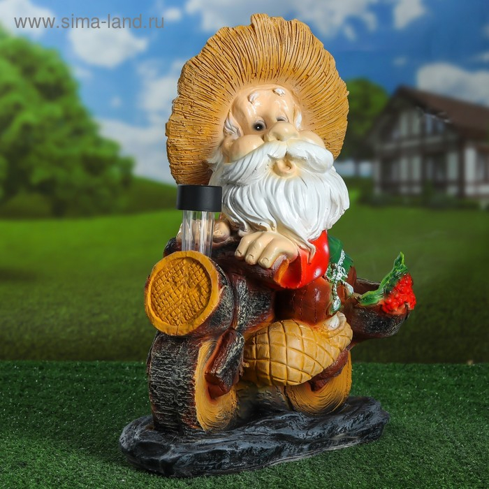 Садовый фонарь  Садовый фонарь "Лесовик на велосипеде с фонариком" 50см МИКС