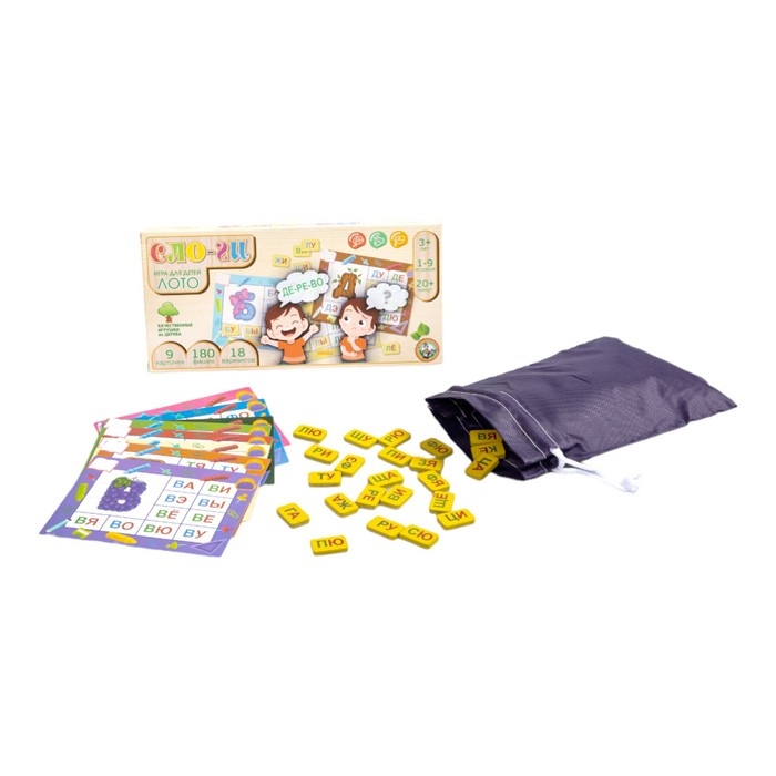 Лото деревянное «Слоги» Лото деревянное «Слоги»