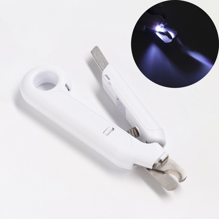 Умный когтерез для животных, с пилкой, LED фонарём, на батарейках Умный когтерез для животных, с пилкой, LED фонарём, на батарейках