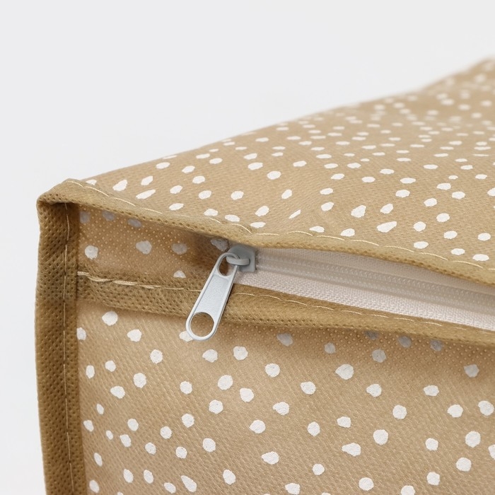 Кофр для хранения вещей Доляна Points, ПВХ окно, 45×30×20 см, цвет бежевый Кофр для хранения вещей Доляна Points, ПВХ окно, 45×30×20 см, цвет бежевый