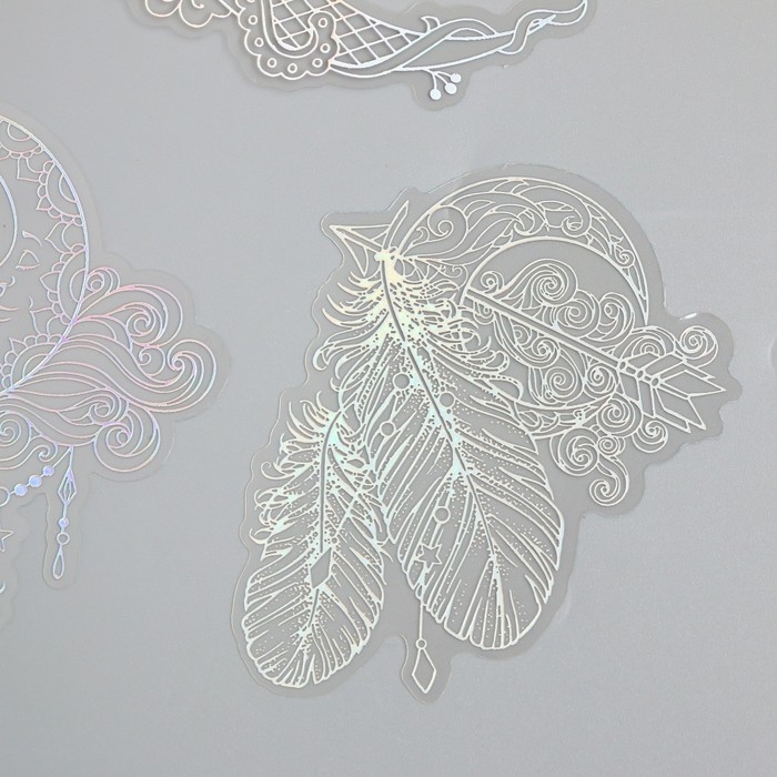 Наклейки для творчества Наклейки для творчества "Голография. Месяц бохо" d=10 см набор 10 шт 0,2х14х11 см