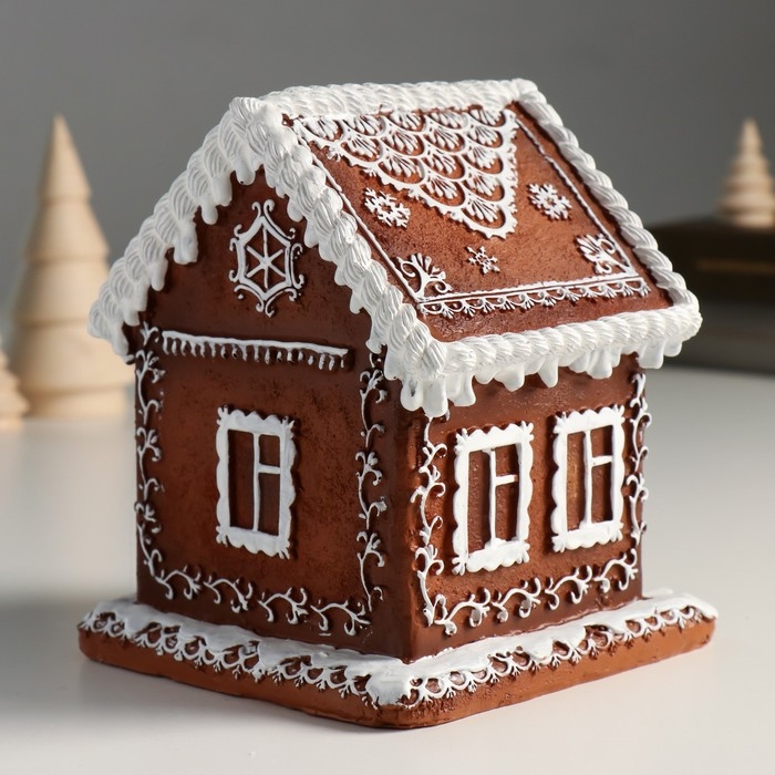 Сувенир полистоун свет Сувенир полистоун свет "Пряничный домик с узорами" 13х13х15 см