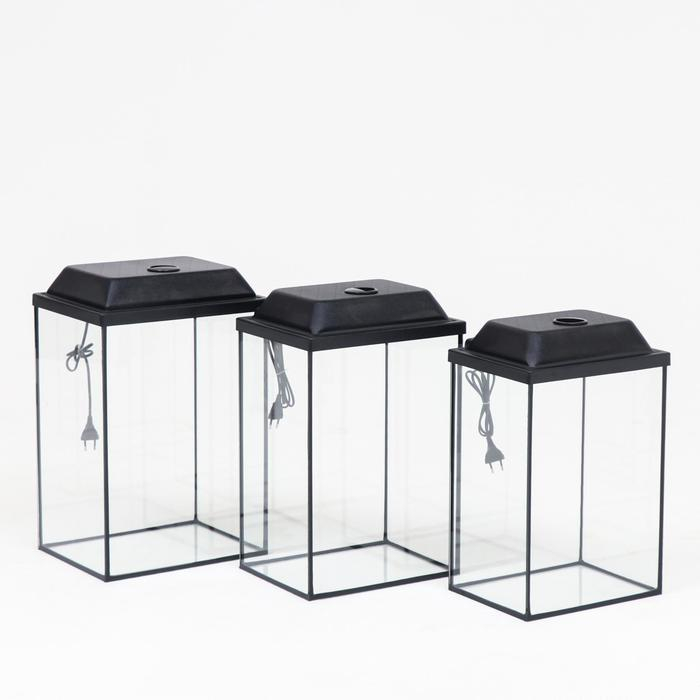 Комплект аквариумов Комплект аквариумов "Матрёшка" - 3 шт, с крышками, Колонна, 24 л, 30 л, 36 л