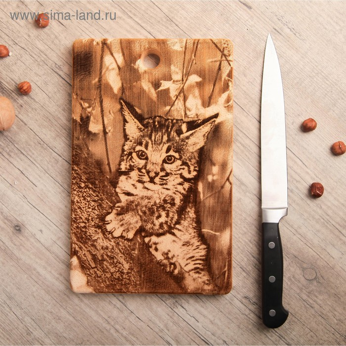 Доска из массива кедра «Рысёнок», прямоугольная, 18 × 28 см Доска из массива кедра «Рысёнок», прямоугольная, 18 × 28 см