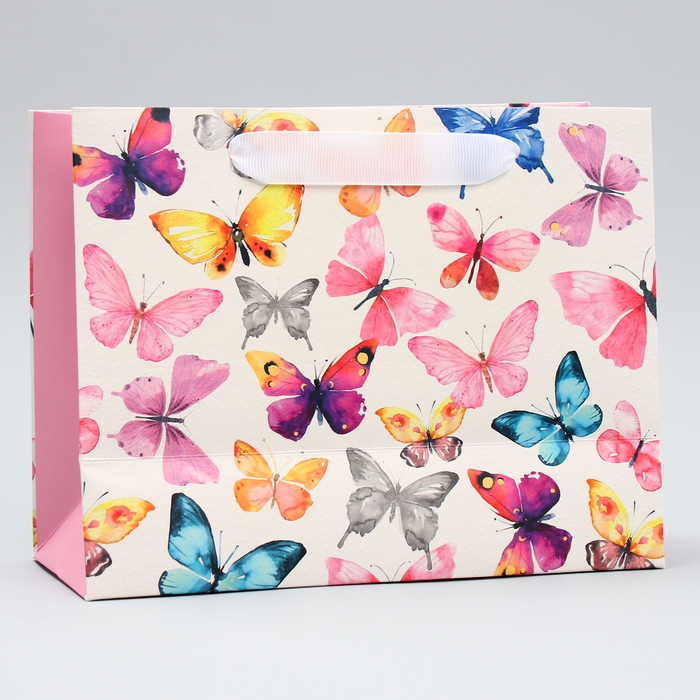 Пакет подарочный ламинированный горизонтальный, упаковка, «Порхай от счастья», MS 23 х 18 х 10 см Пакет подарочный ламинированный горизонтальный, упаковка, «Порхай от счастья», MS 23 х 18 х 10 см