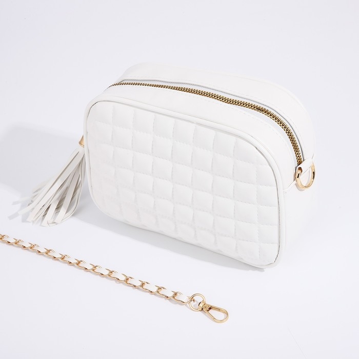 Сумка кросс-боди на молнии, цвет белый