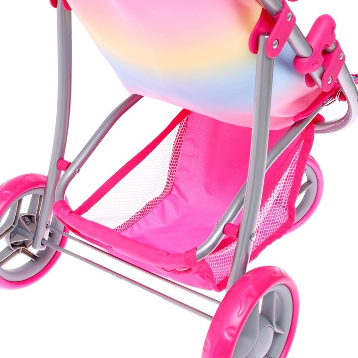 Коляска для кукол летняя, с крышей, ручка регулируется, металл Коляска для кукол летняя, с крышей, ручка регулируется, металл