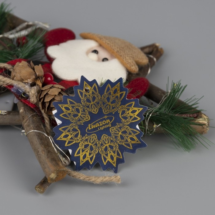 Светодиодная фигура «Звезда с Дедом Морозом» 19 см, пластик, батарейки CR2032х2 (в комплекте), свечение тёплое белое Светодиодная фигура «Звезда с Дедом Морозом» 19 см, пластик, батарейки CR2032х2 (в комплекте), свечение тёплое белое