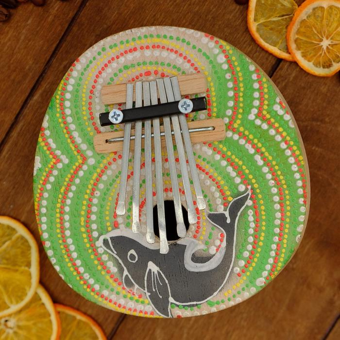 Сувенирный музыкальный инструмент Сувенирный музыкальный инструмент "Калимба круглая" 15х14,5х8 см