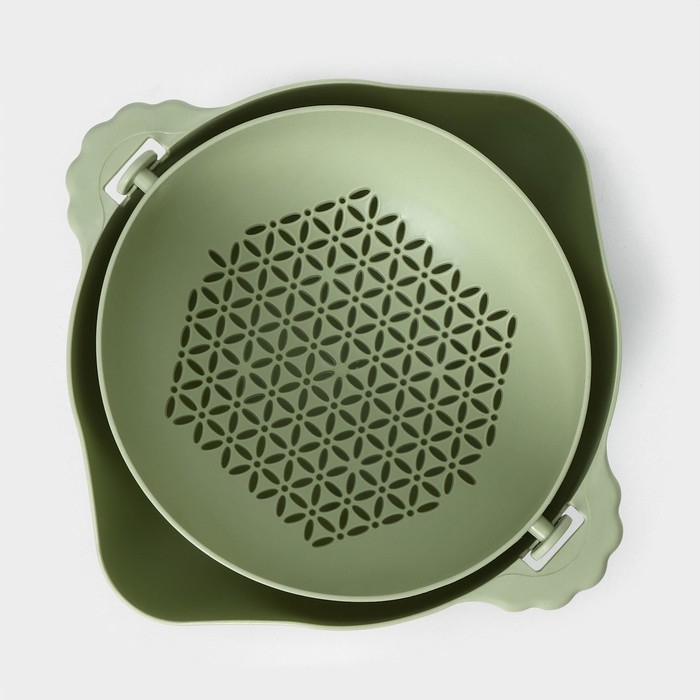 Дуршлаг кухонный с поддоном, 25×11,5 см, цвет МИКС Дуршлаг кухонный с поддоном, 25×11,5 см, цвет МИКС