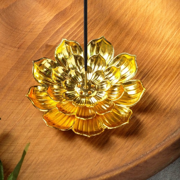 Подставка для любых благовоний  Подставка для любых благовоний "Лотос", цвет золотой, D = 8,8 см