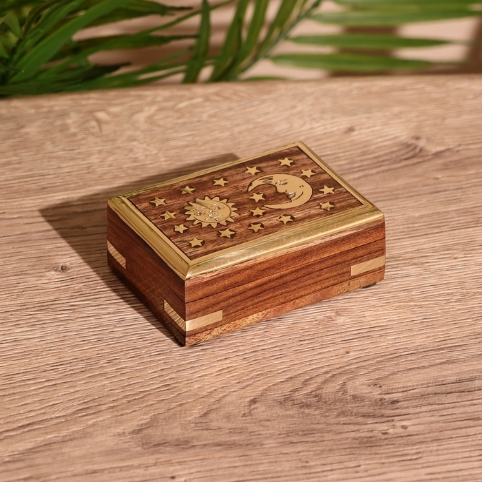 Шкатулка  Шкатулка "День и ночь" 9х6,5х4 см, дерево шишам