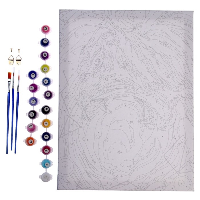 Картина по номерам на холсте с подрамником «Космический тигр», 30х40 см Картина по номерам на холсте с подрамником «Космический тигр», 30х40 см