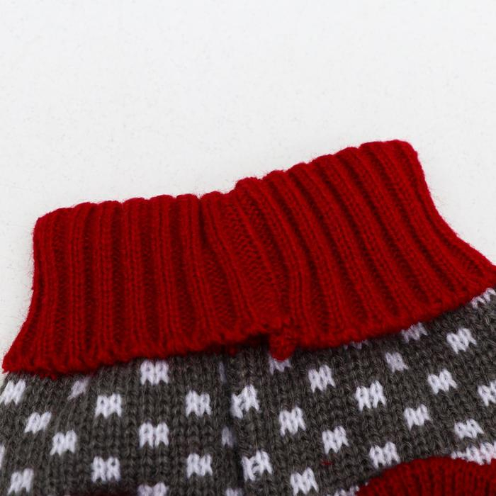 Свитер  Свитер "Бегущие олени", 3XL (ДС 46, ОШ 46, ОГ 38-64 см), бордовый