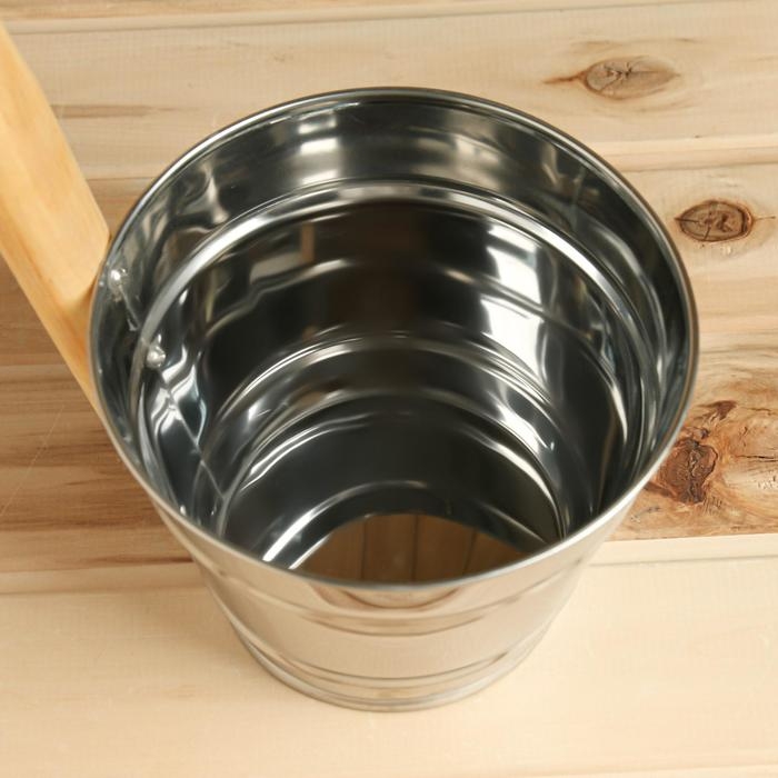 Ковш для обливания, 2 л, металлический, с деревянной ручкой Ковш для обливания, 2 л, металлический, с деревянной ручкой