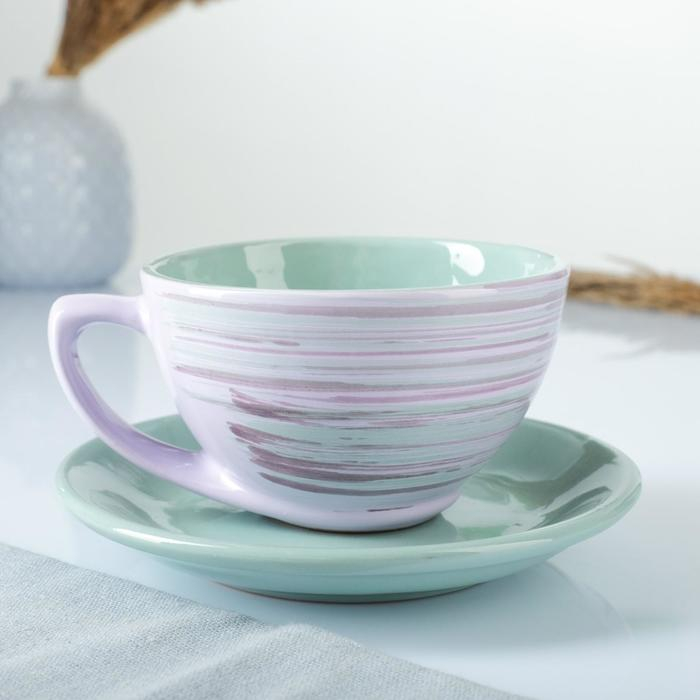 Чайная пара Чайная пара "Элегант" 0,25л / 11х6,5см + блюдце 15см, лаванда