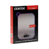 Весы кухонные Centek CT-2461, электронные, до 5 кг, серебристо-фиолетовые