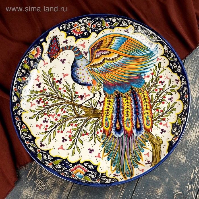 Ляган Риштанская Керамика  Ляган Риштанская Керамика "Жар-птица", 36 см, микс
