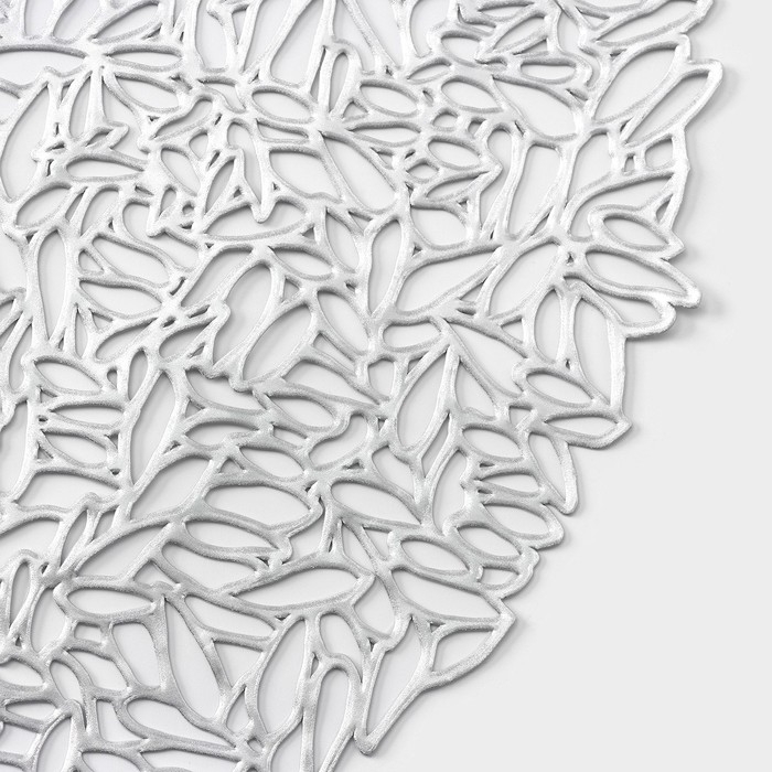 Салфетка сервировочная на стол «Манифик», d=38 см, цвет серебряный Салфетка сервировочная на стол «Манифик», d=38 см, цвет серебряный