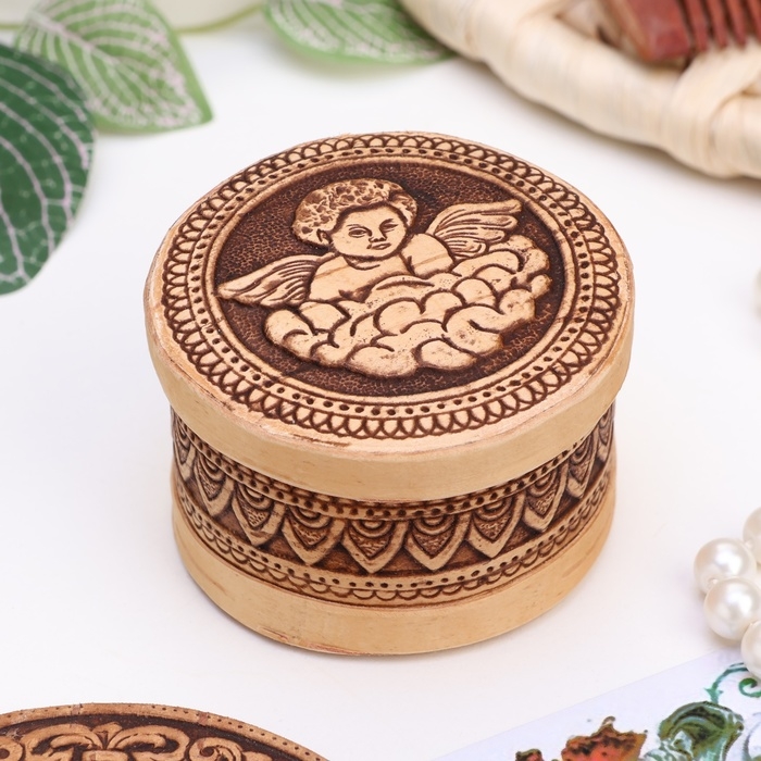 Шкатулка малая  Шкатулка малая "Ангелочек", d=6.5 см, h= 4 см