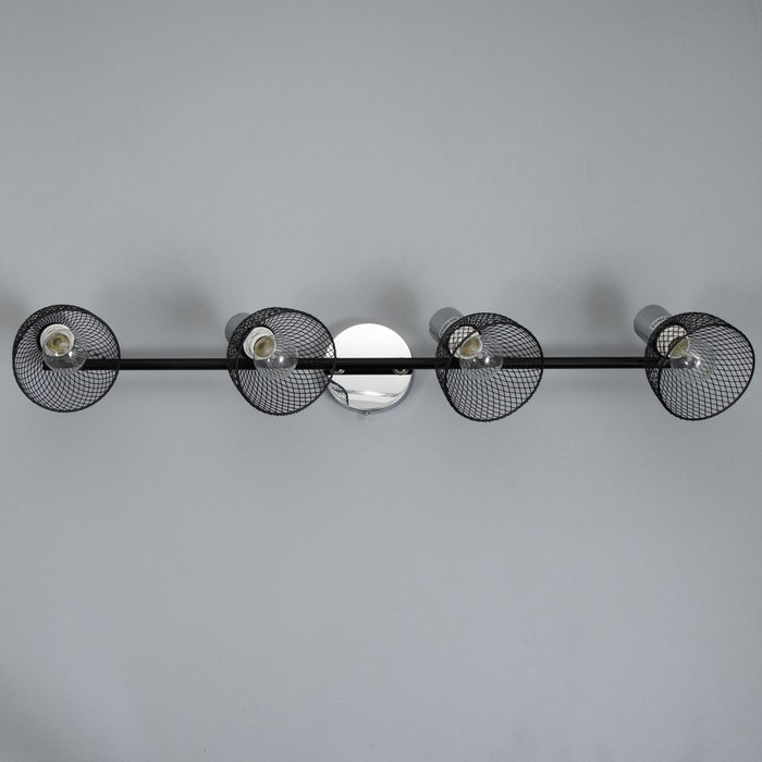 Светильник Светильник "Мэдока" 4х60Вт Е14 черный/хром 80х10х19,5см