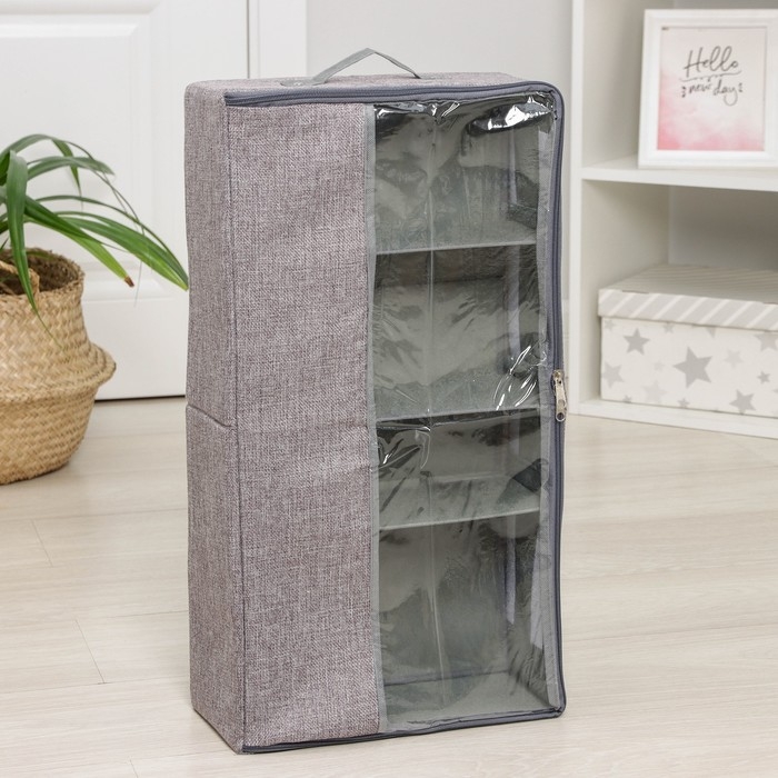 Короб для хранения обуви «Рон», 58×30×15 см, цвет серый