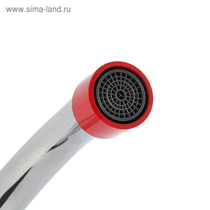 Cмеситель для ванны Accoona A7182N, двухрычажный, красный/хром