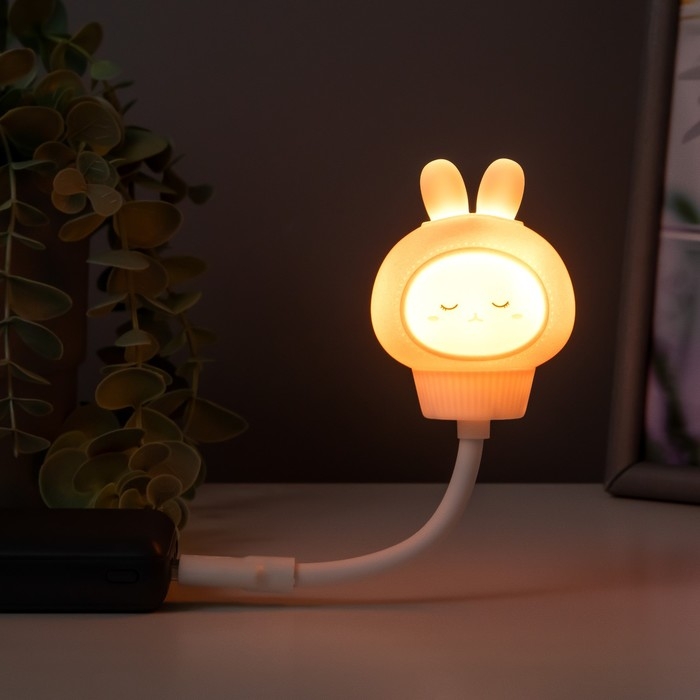 Подсветка для клавиатуры Подсветка для клавиатуры "Зайчик" LED ночник USB бело-розовый 6,8х6х19 см RISALUX