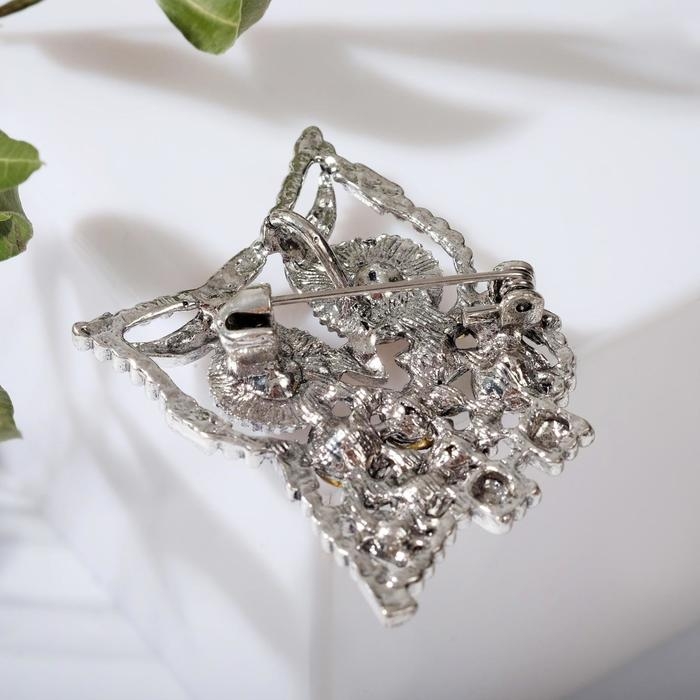 Брошь «Сова», большие глаза, цвет серо-зелёный в серебре Брошь «Сова», большие глаза, цвет серо-зелёный в серебре