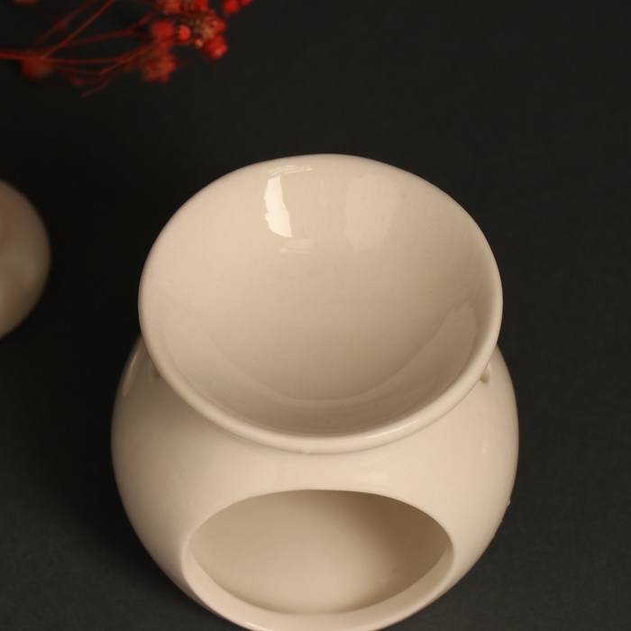 Аромалампа керамика Аромалампа керамика "Слушай своё сердце" белая 7,2х7,2х7,8 см