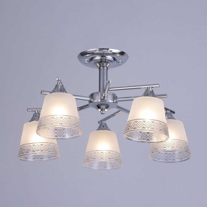 Светильник потолочный Ангела 52х52х27 , 5х60Вт Е27, Хром Светильник потолочный Ангела 52х52х27 , 5х60Вт Е27, Хром