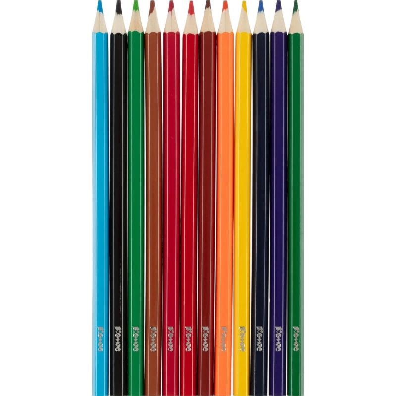 Карандаши цветные 12 цв/наб, 6-гранные Комус Класс Максики классические