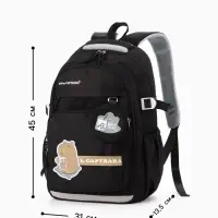 Рюкзак школьный &laquo;Капибара&raquo;, 2 отделения, 4 кармана, с кошельком, 31&times;13.5&times;45 см, чёрный