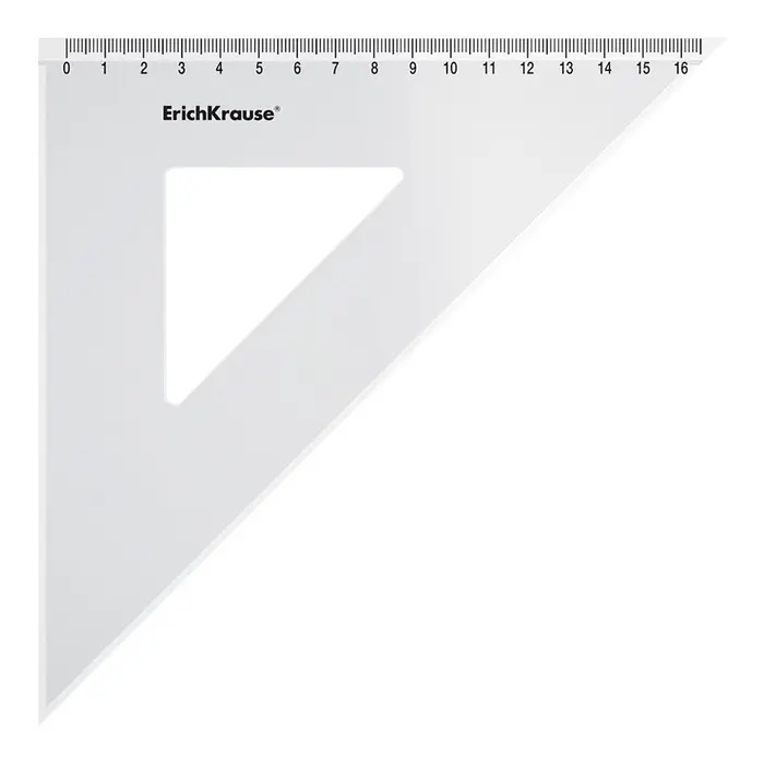 Треугольник 45*, 16 см, ErichKrause Clear