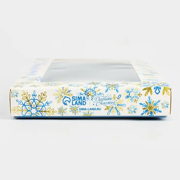 Коробка для шоколада «Снежинки», с окном, 9.4 х 1.7 х 18.4 см Коробка для шоколада «Снежинки», с окном, 9.4 х 1.7 х 18.4 см