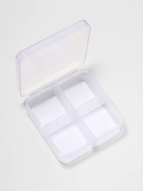 Таблетница, 4 секции, 7×6.7×2.4 см, прозрачная Таблетница, 4 секции, 7×6.7×2.4 см, прозрачная