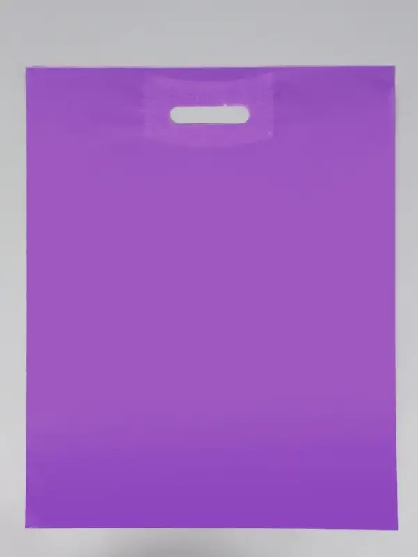 Пакет полиэтиленовый с вырубной ручкой, фиолетовый, 40&times;50 см, 60 мкм