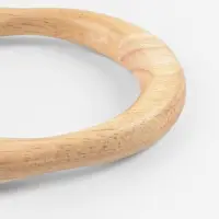 Ручки для сумки деревянные, с полукольцами, 10.3&times;8 см, 2 шт., цвет бежевый, золотой