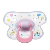 Соска - пустышка силиконовая ортодонтическая M&B &laquo;Зайка&raquo;, от 12 мес., с колпачком, держатель, розовый