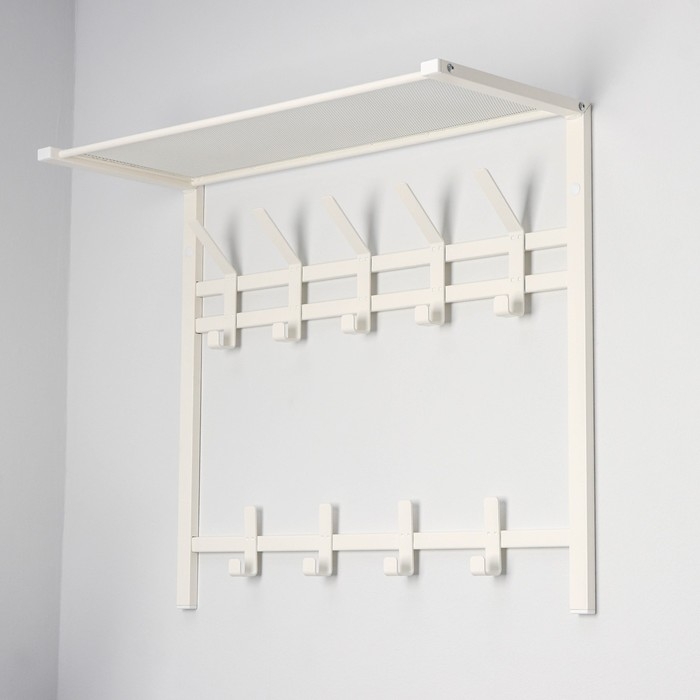 Вешалка с полкой 2-х ярусная «Торонто 22», 67×27×58,5 см, цвет белый Вешалка с полкой 2-х ярусная «Торонто 22», 67×27×58,5 см, цвет белый