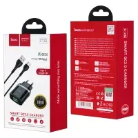 СЗУ C12Q USB на Type-C 18W HOCO черное